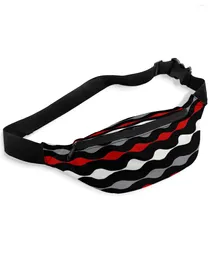 Waist Bags Geometric Stripes Red Black White Packs Shoulder Bag Unisex Messenger Casual Fashion Fanny Pack For Women