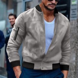 Men's Jackets Autumn Punk Style Long Sleeve Solid 2023 Male Stitch Buttoned Outwear Classic Winter Plush Suede Coats Streetwear