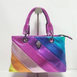 Evening Bags Arrival Large Capacity Fashion Rainbow Women Handbag Colorful Shopping Eagle Metal Bag Patchwork Luxury Design 231123