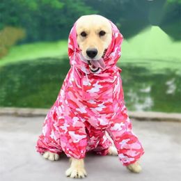 Dog Apparel Waterproof Large Raincoat Pet Rain Clothes Jumpsuit Outfits Big Medium Small Dogs Golden Retriever Outdoor Clothing Coat 231122