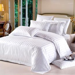 Bedding Sets El Cotton Satin Stripe White Bed Sheet Set Bulk Wholesale