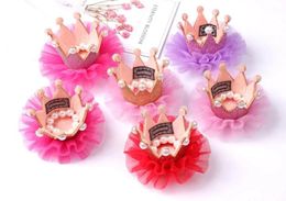 Cute Tiaras Christmas Gift Lovely Baby Hair Clips Pearl Rhinestone Crown Children Hair Accessories Free Shipping 12 LL