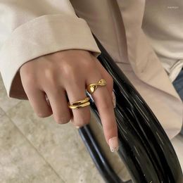 Cluster Rings Korean Style Geometric Twist Ring Female Unique Design Fashion Simple Adjustable Women Daily Wear Jewellery