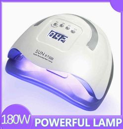 SUN X7 Max Auto Sensor Powerful 180W 57LED Dryer Upgrade Quick Dry UV LED Professional Nail Drying Lamp9624845