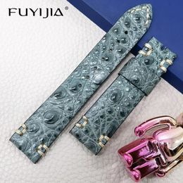 Watch Bands FUYIJIA Custom Vogue Alligator Strap Genuine Leather Belt Handmade Skin Band 18MM 19MM 20MM 21MM Watchbands 231122