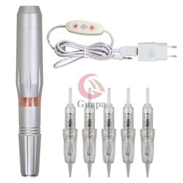 Tattoo Machine Quality Silver Pen Dermograph Permanent Makeup Eyebrow Eyeliner Lip Beauty with 5 Levels Speed 231122