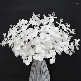 Decorative Flowers Artificial Fake Eucalyptus Leaves White Stems For Vase Filler Wedding Centrepiece Farmhouse Home Decortion