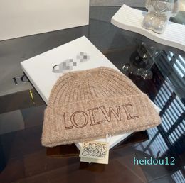 wool knitted hat for women loewe Beanie cap Winter cashmere woven warm hat for men birthday gift