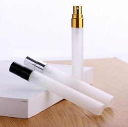 100Pcs 10ml Frosted Glass Spray Bottle Atomizer Perfume Mini Refillable Perfume Bottle Small sample SN1119