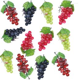 Decorative Flowers 12 Bunches Artificial Grapes Simulation Lifelike Fake Clusters For Wedding Wine Kitchen Centrepiece