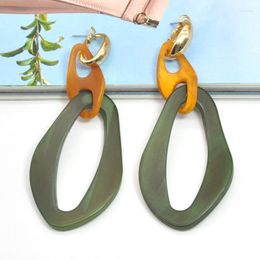 Dangle Earrings High Quality Geometric Acrylic For Women Bending Oval Drop Earring 2023 Brincos Female Wedding Gift Jewellery