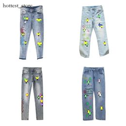 Mens Jeans Designer Embroidery Chrome Straight Trousers Heart Letter Prints For Women Casual Long Trend Brand Motorcycle Pant 142