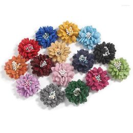 Decorative Flowers 10Pcs 3.5CM 1.4" Glitter Artificial Flower Silk Boutique For DIY Wedding Party Home Decorations Floral Wreath Scrapbook