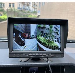 2CH 1920*1080P Car Dvr 7" IPS Screen Car Truck Bus AHD DVR Monitor With Digital Video Recorder For Front Rear Reverse Backup Camera