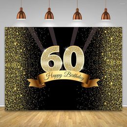 Party Decoration Custom Name 60 Age Glitter Silver Black Backdrops Birthday Gold Dots Banner Po Studio Wedding Anniversary