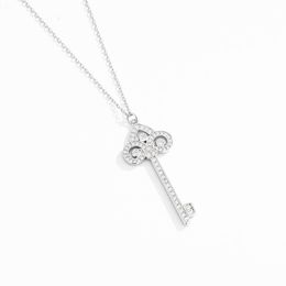 Fashion Key Necklace Female Sterling Silver S925 Small Design Lock Pendant Plated 18k Rose Gold Bone Chain Jewellery Gifts