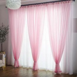 Curtain White Sheer Polyester Curtains Rod Pocket Semitransparent Balance Privacy Light Vertical Drapes For Bedroom Living Room