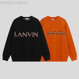 Designer Lanvin Hoodie Lanvins Autumn and Winter New Lanvin Langfan Network Red Loose Round Neck Sweater Versatile for Men and Women Couples Trendy and Warm