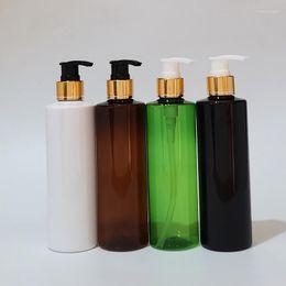 Storage Bottles 20pcs 250ml Empty Black Bottle With Gold Silver Aluminum Lotion Pump Shampoo Dispenser Container Liquid Soap Cosmetic