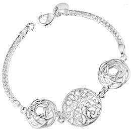 Link Bracelets Classic High-Quality GY-AH199 Wholesale Silver Plated For Woman Fashion Jewelry Woven Ball Shrimp Buckle