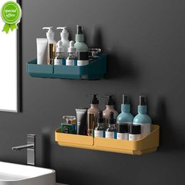 New Storage Rack Shelf Wall Spice Organizer For Cosmetics Bathroom Without Drilling Kitchen Convenience Shower Accessory