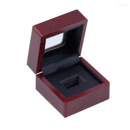 Jewellery Pouches Top Clear Wooden Storage Box For Sports Rings Display Showcase