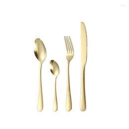 Dinnerware Sets Stainless Steel Tableware Set Knife Fork Spoon 24 Piece Gold Gift Box And