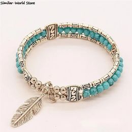 Charm Bracelets 1Pc Retro Multi Colour Tibetan Buddhist Good Lucky Bangles For Women Men Vintage Bangle Bohemian 231122