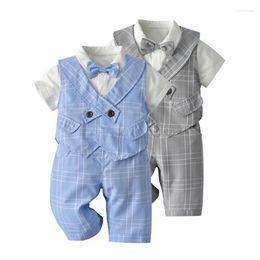 Clothing Sets Baby Boys Gentleman Outfits Suits Summer Children Jacket Shirt Pants 3PCS Suit Boutique Kids