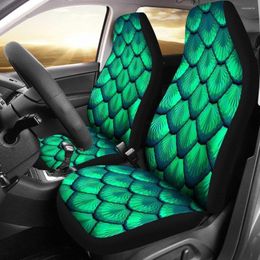 Car Seat Covers Mermaid Scales Teal Green Cover Set 2 Pc Accessories Mats