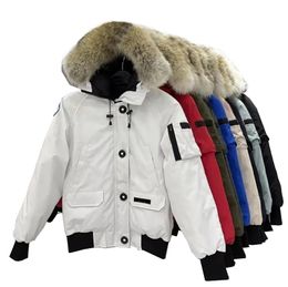 Men Pilot Down Jacket Fur collar Hooded Canvas Parkas down jacket Winter Jackets mens womens windbreaker