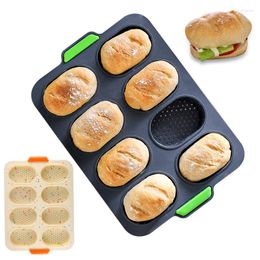 Baking Moulds Baguette Tray Mould Silicone French Bread Pan 8 Holes Non Stick Mini For Home Kitchen