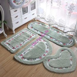 Bath Mats 4Pcs Print Floor Carpet For Living Room Bedroom Soft Rug Doormat Various Shapes Of Mat Set Anti-Slip Door Flower