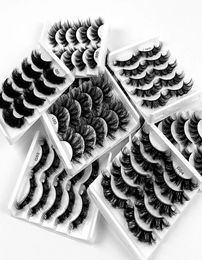 5 Pairs makeup Eyelashes 25mm 8D Reusable fake Lashes Bulk Faux Mink Wispy Fluffy Natural Thick long False Eyelash extension Whole9014067