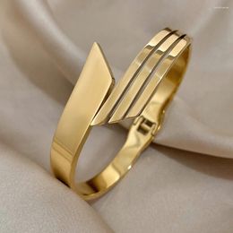 Bangle Chunky Gold Colour For Men Women Cross Opening Bracelets Luxury Wide Wristband Jewellery Gift