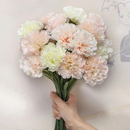 Decorative Flowers Quality Artificial Silk Flower Carnation Branch For Wedding Home Decor Scrapbooking Christmas Fake Mother's Day Gifts