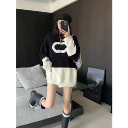 Pullover designer Autumn winter women's sweater loose matching Colour jacquard lazy style pullover round neck trend all-match knitwear