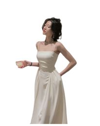 Women's casual dresses spaghetti strap high waist midi long retro vestidos ball gown dress SMLXL