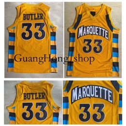 GH 33 Jimmy Butler Marquette Golden Eagles College Basketball Jersey Yellow Size S-XXL