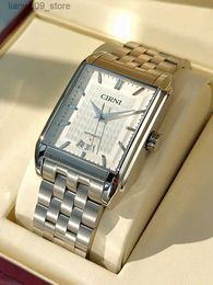 Wristwatches Luxury Dress Watch Automatic Men Business Self-Wind Mechanical Wristwatches CIRNI Rectangle Stainless Steel Calendar Clocks 2022Q231123