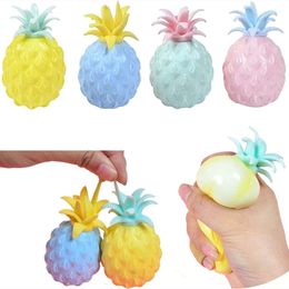 New Hot Cute Colorful Pineapple Relief Stress Balls Fidget Toys Squeeze Fruit Anti Stress Decompression for Kids Antistress Children