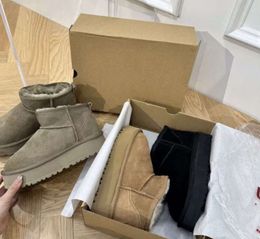 Designer Classic Ultra Mini Boots Snow Boot Platform Women Men Fur Sheepskin Tasman Tazz Chestnut Sand Mustard Seed Beige Driftwood Australian Winter Ankle shoe YIF