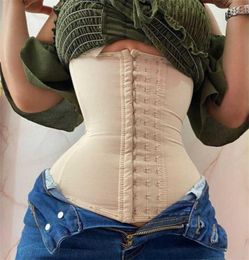 Faux Leather Steel Boned Fajas Colombianas Post Surgery Liposuction High Compression Waist Trainer Tummy Control Hourglass 22011268937369