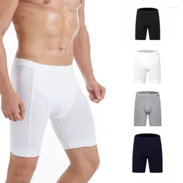 Underpants ICOOL Cotton Low Waist Sport Men's Underwear Boxers Shorts Running Tights White Solid Color Thong Panties