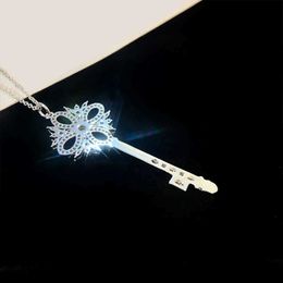 Tiffanylise Necklace Snowflake Key Sunflower Light Luxury Temperament Full Diamond Sweater Collar Chain High Edition Fashion Designer 3pzj