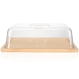 Dinnerware Sets Snack Box Lid Butter Dish Refrigerator Bamboo Stick Holder Plastic Cake Containers Countertop Tray Dishes Big Covered