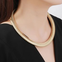 Pendant Necklaces Hiphop Punk Snake Bone Chain Sexy Clavicle Necklace for Women Bold Stainless Steel Gold Colour Minimalist Choker Party Jewellery 231122