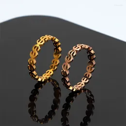 Cluster Rings For Women Good Luck Ring Stainless Steel Gold Colour Geometric Get Rich Anxiety Relief Fashion Jewellery Gift