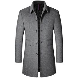 Men's Wool Blends Wool Overcoat Coat Outwear Long Sleeve Trench Coats Jacket Stylish Elegant Pocket Coat Long Coat Winter Wool Coat Slim Men Coat 231122