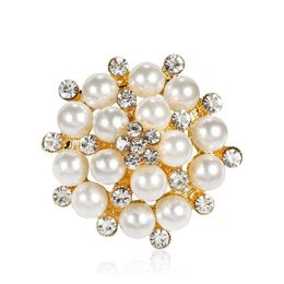 Pins Brooches Gold Sier Faux Pearl Pin Brooch Designer Badge Metal Enamel Broche Women Luxury Jewellery Xmas Party Supplies Drop Deliv Dhtlh